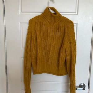 H&M chunky knit turtle neck yellow sweater size s
